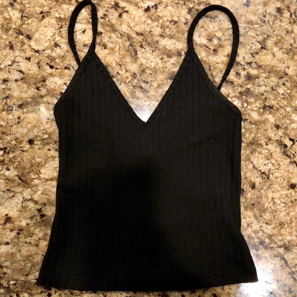 SOLD Black ribbed cropped cami